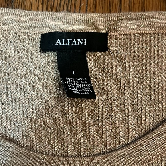 Alfani Ribbed Knit Metallic Scoop Neck Sweater Size L - Picture 8 of 12